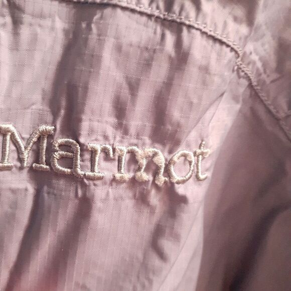 Marmot Waterproof Rain Jacket Pale Purple Women's M Zippered Breathable Fall Top - Picture 4 of 12